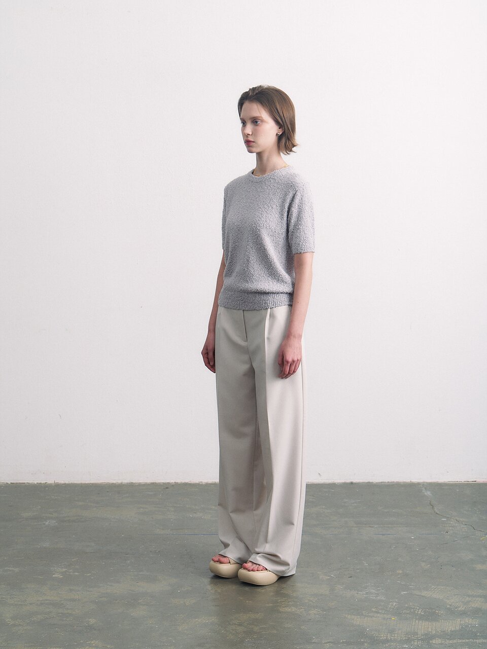 pigtail cotton half round light gray