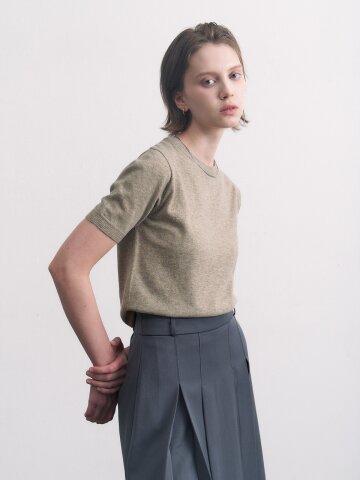 cashmere half top oatmeal