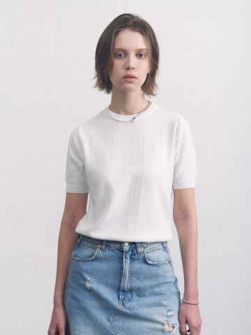 cashmere half top ivory