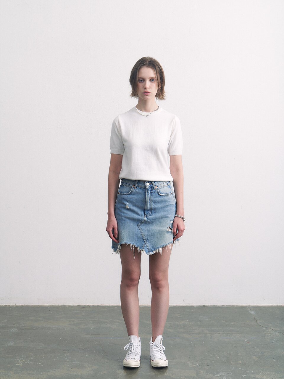cashmere half top ivory