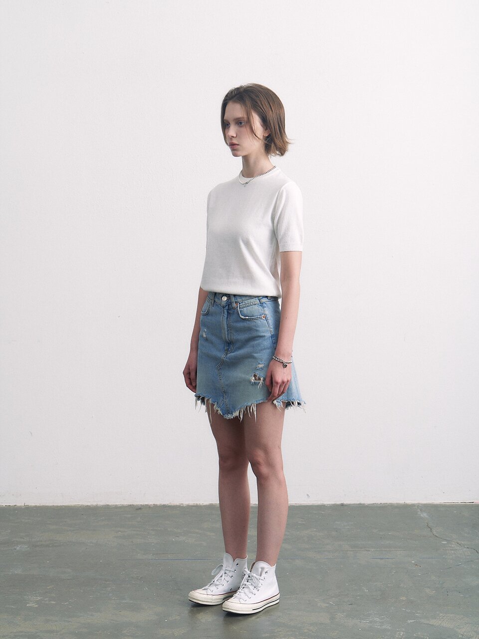 cashmere half top ivory