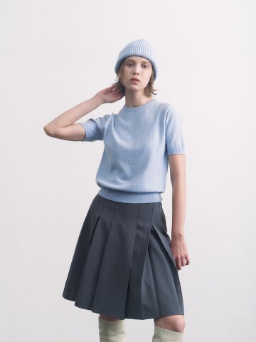cashmere half top skyblue