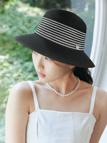 라탄 스트라이프 벙거지 햇 H003_BLACK