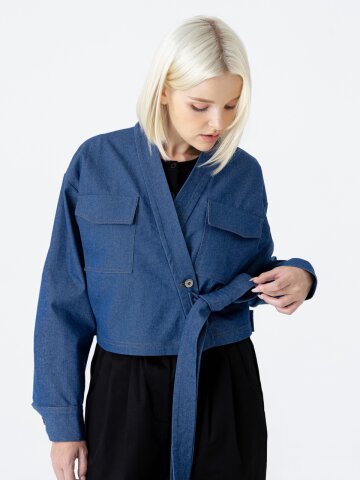 [분더가이스트] 논페이드데님 크롭 저고리자켓