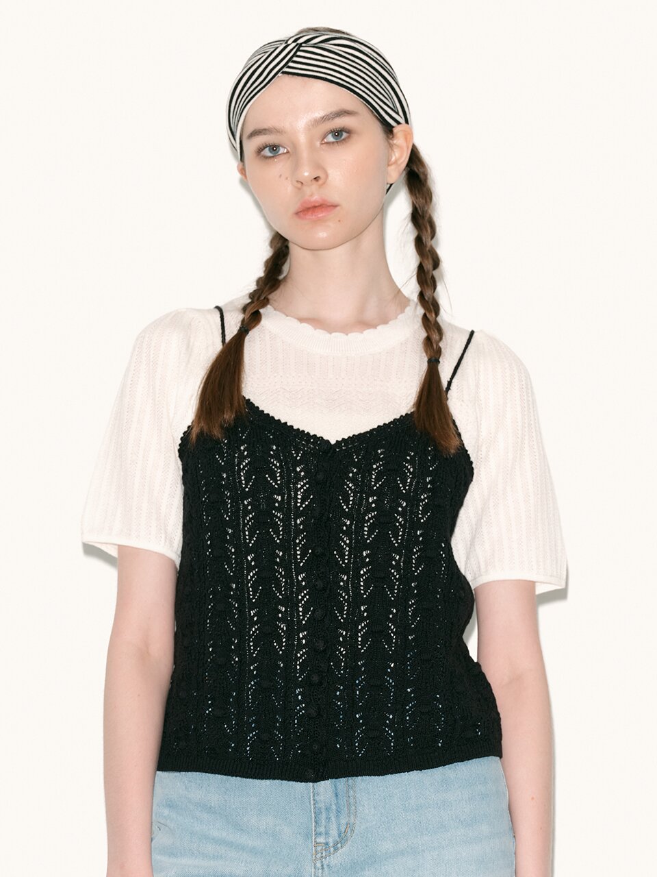 AR_Solid knit bustier_2color
