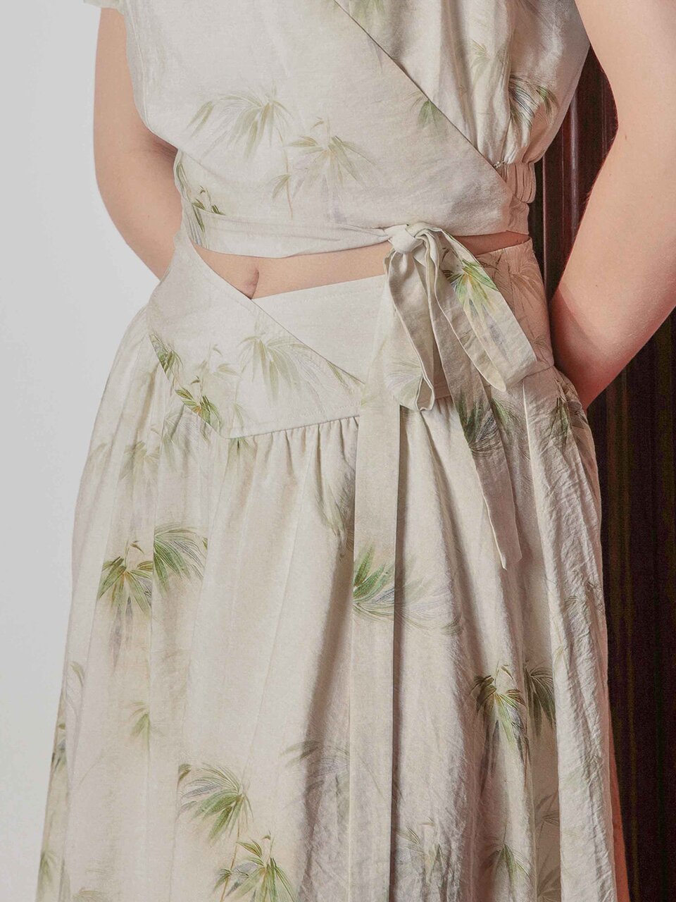 PM_Bamboo forest printed skirt