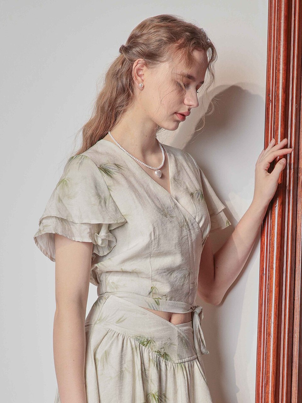 PM_Bamboo forest printed blouse