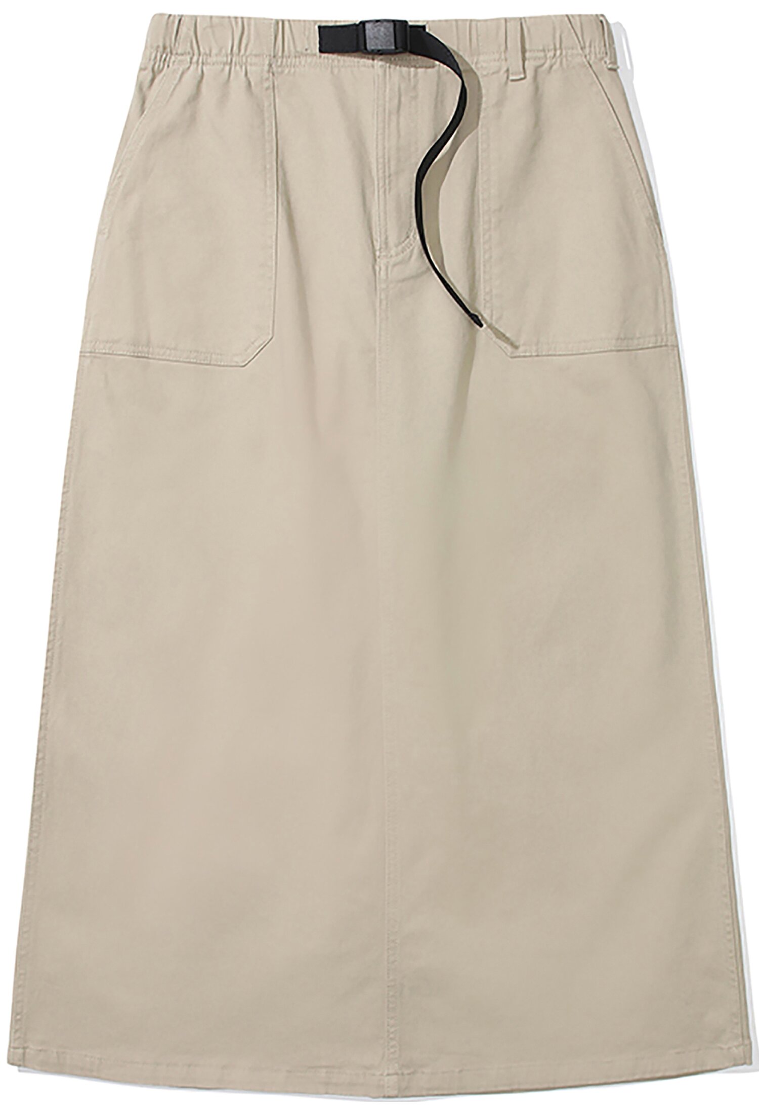 M-LABEL BELTED PEACH COTTON LONG SKIRT 헤리티지베이지