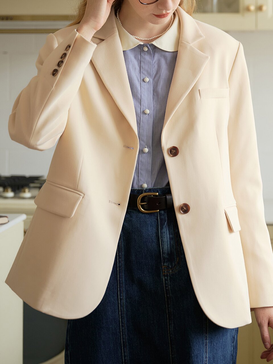 SR_Araya classic lapel slit jacket