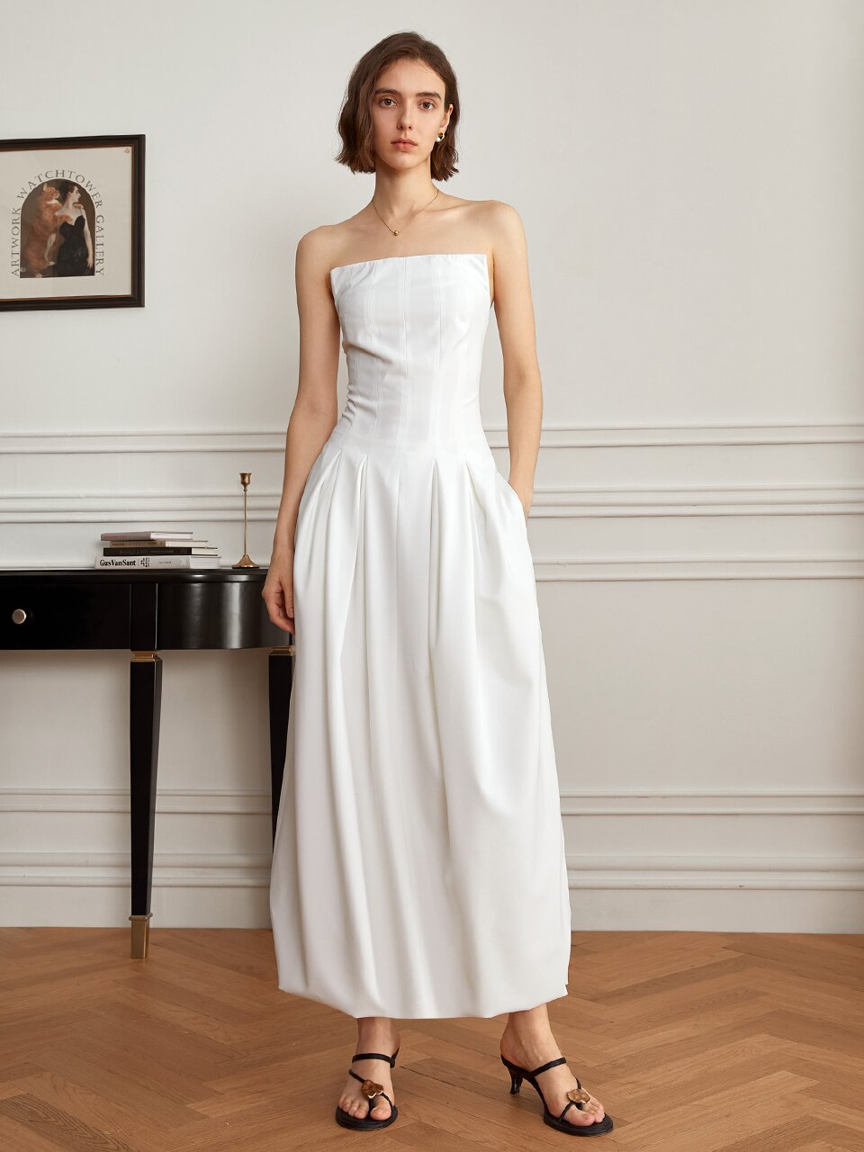 YY_Noble pleats long dress