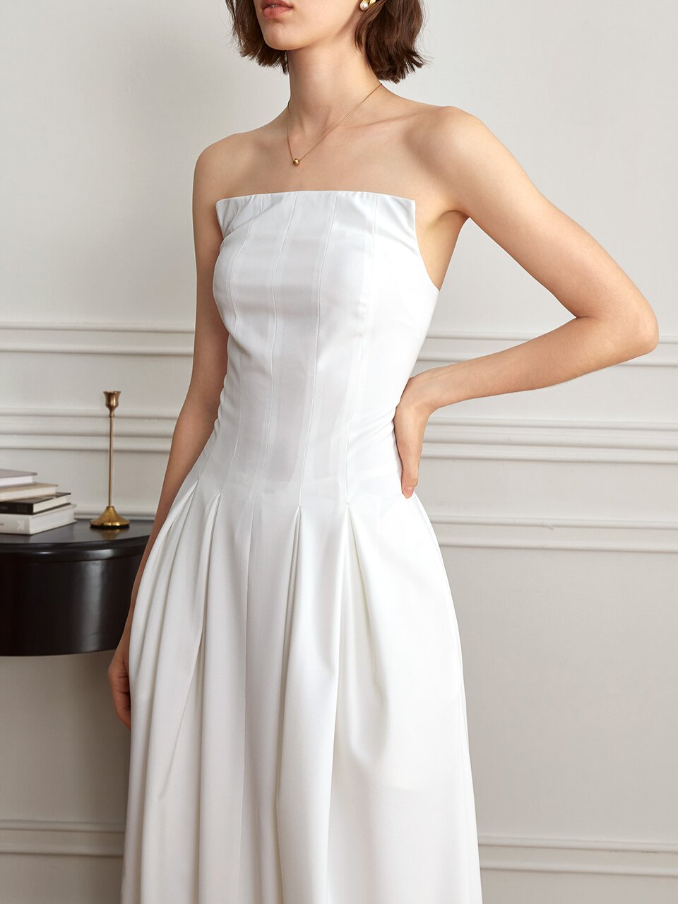 YY_Noble pleats long dress