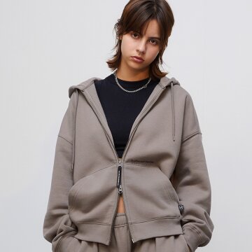 오로라 리플렉티브 후드 집업 BEIGE