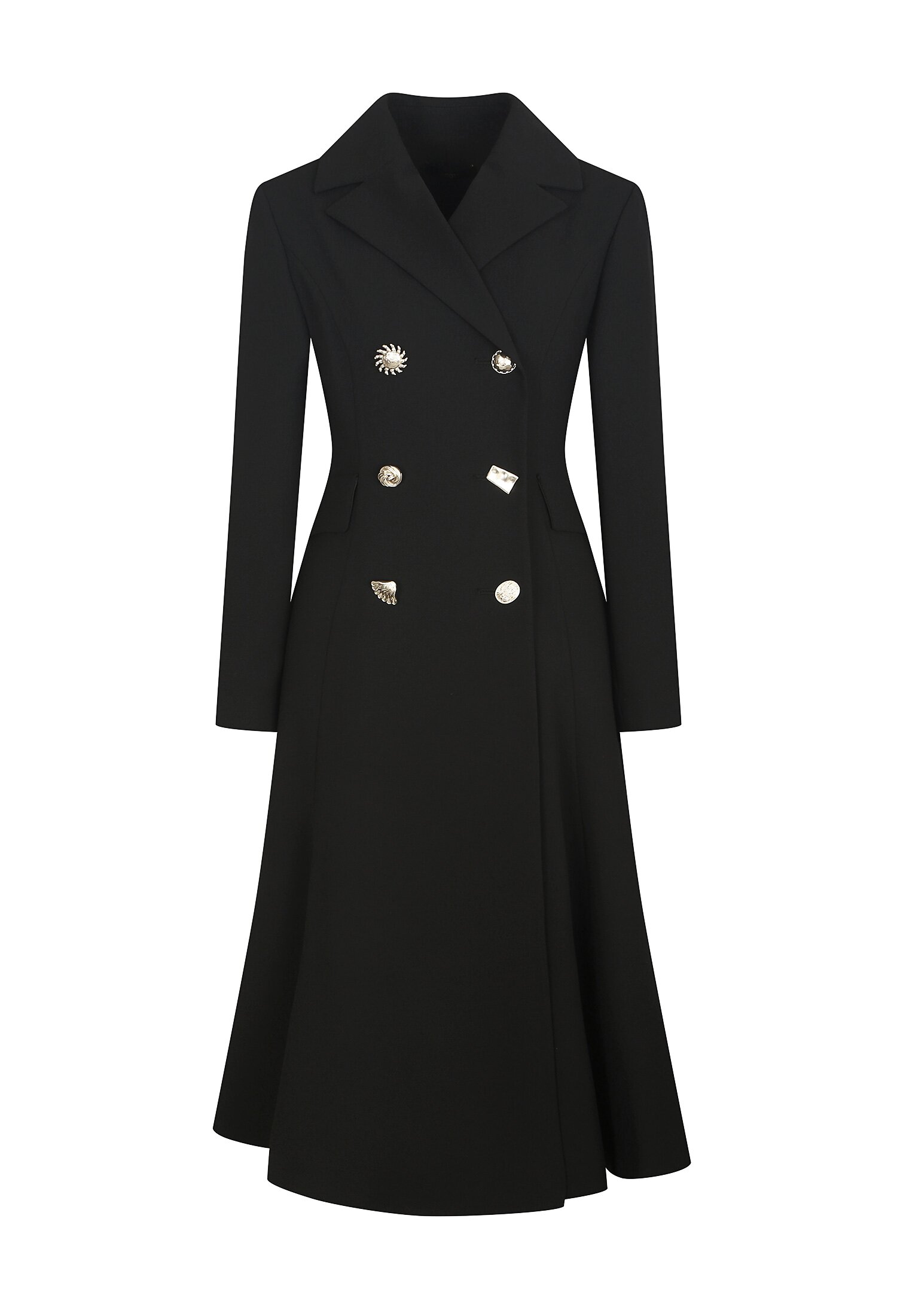 버튼 포인트 머메이드 원피스 (BLACK)