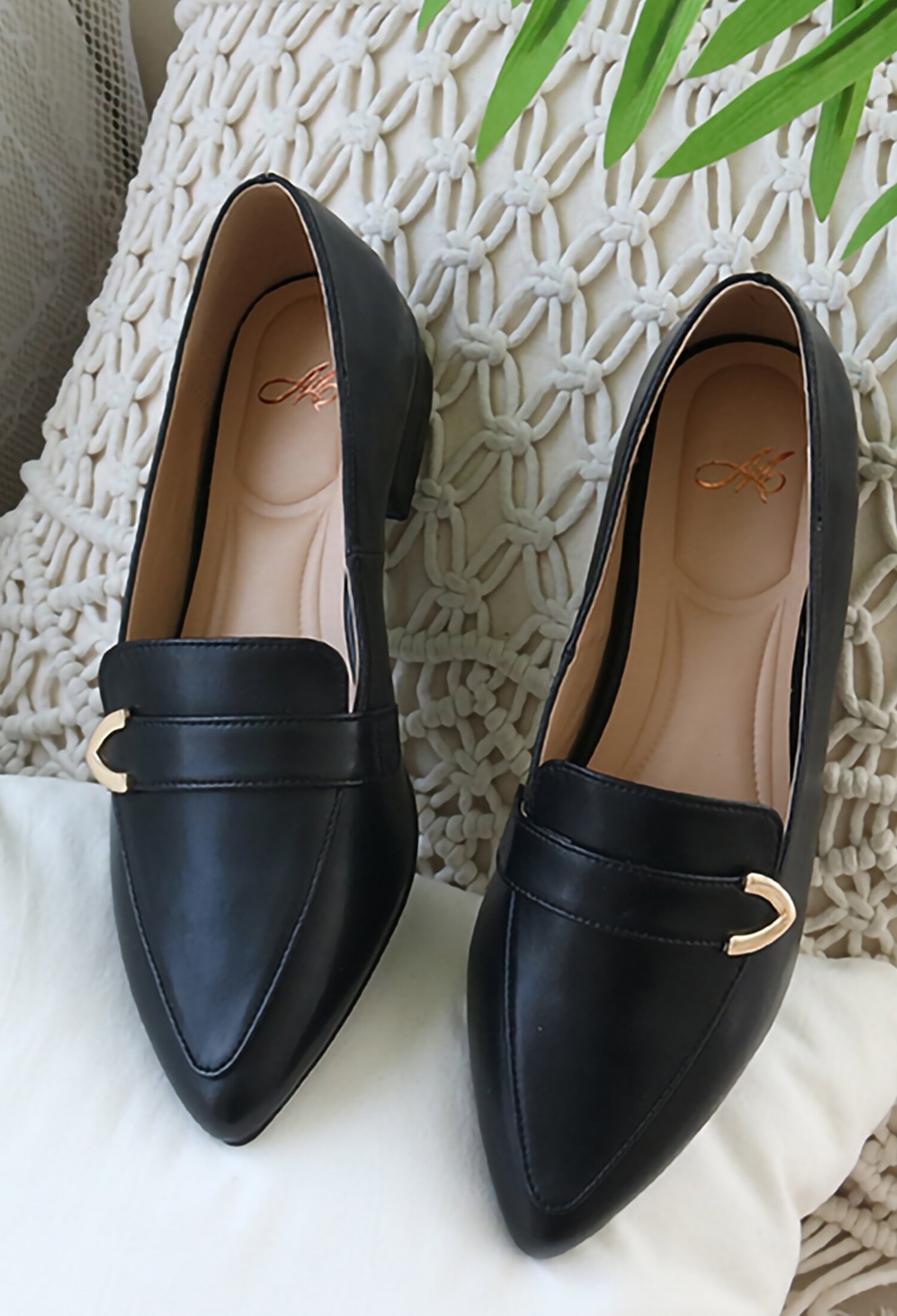 소가죽 삼각코 말랑로퍼 2cm M23F02