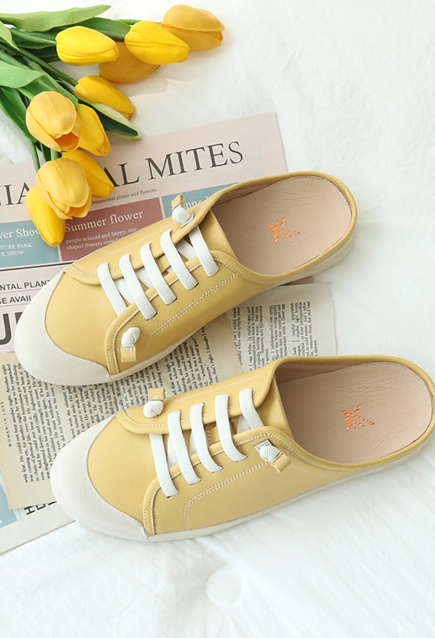 소가죽 파스텔 스니커즈 블로퍼 2cm M23F07YL