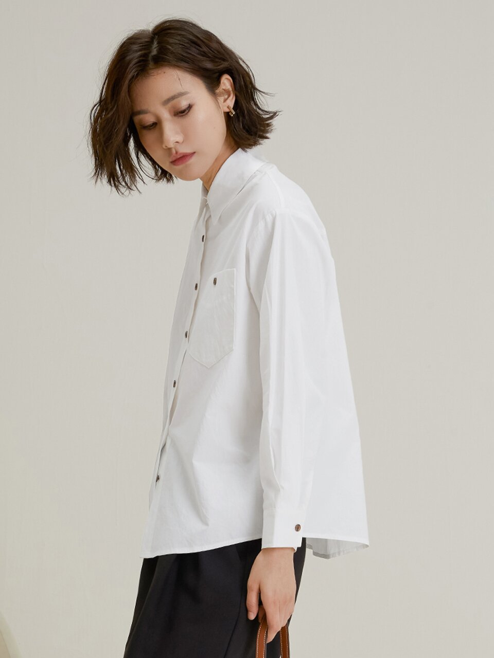 LS_Front button pocket shirt_WHITE