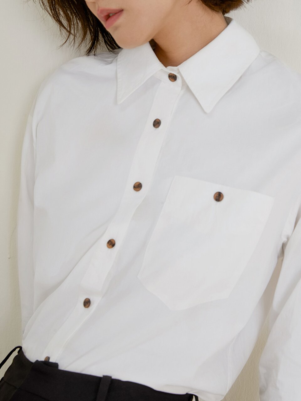 LS_Front button pocket shirt_WHITE