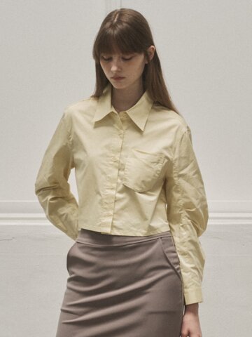 AR_Cotton pocket crop shirt_YELLOW