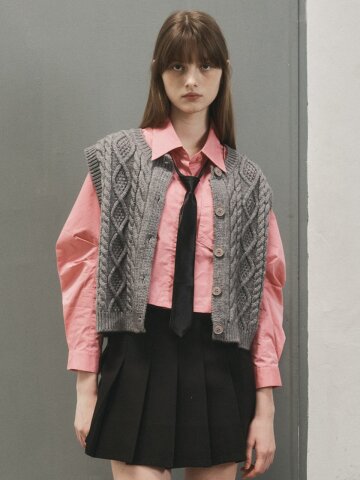 AR_Cotton pocket crop shirt_PINK