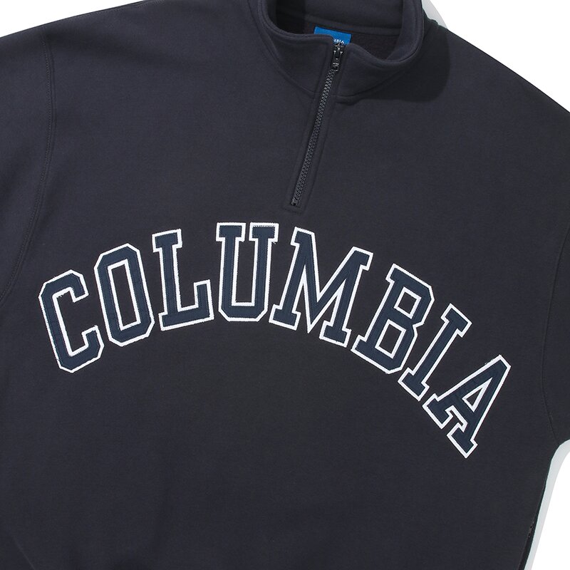 COLUMBIA ARCH OVER-FIT FLEECE HALF ZU SWEATSHIRTS 크라운네이비