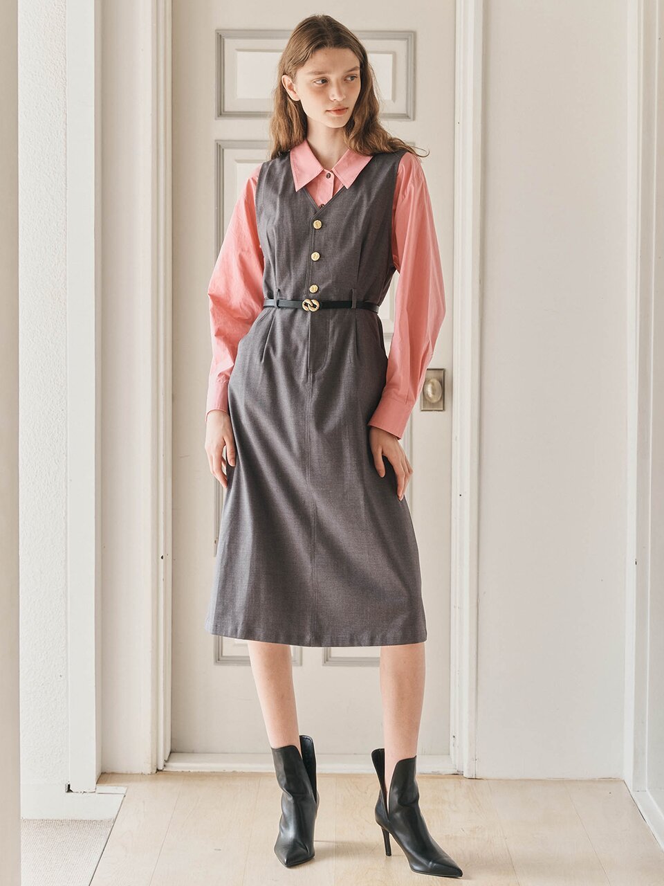 WD_Vest button dress_GRAY