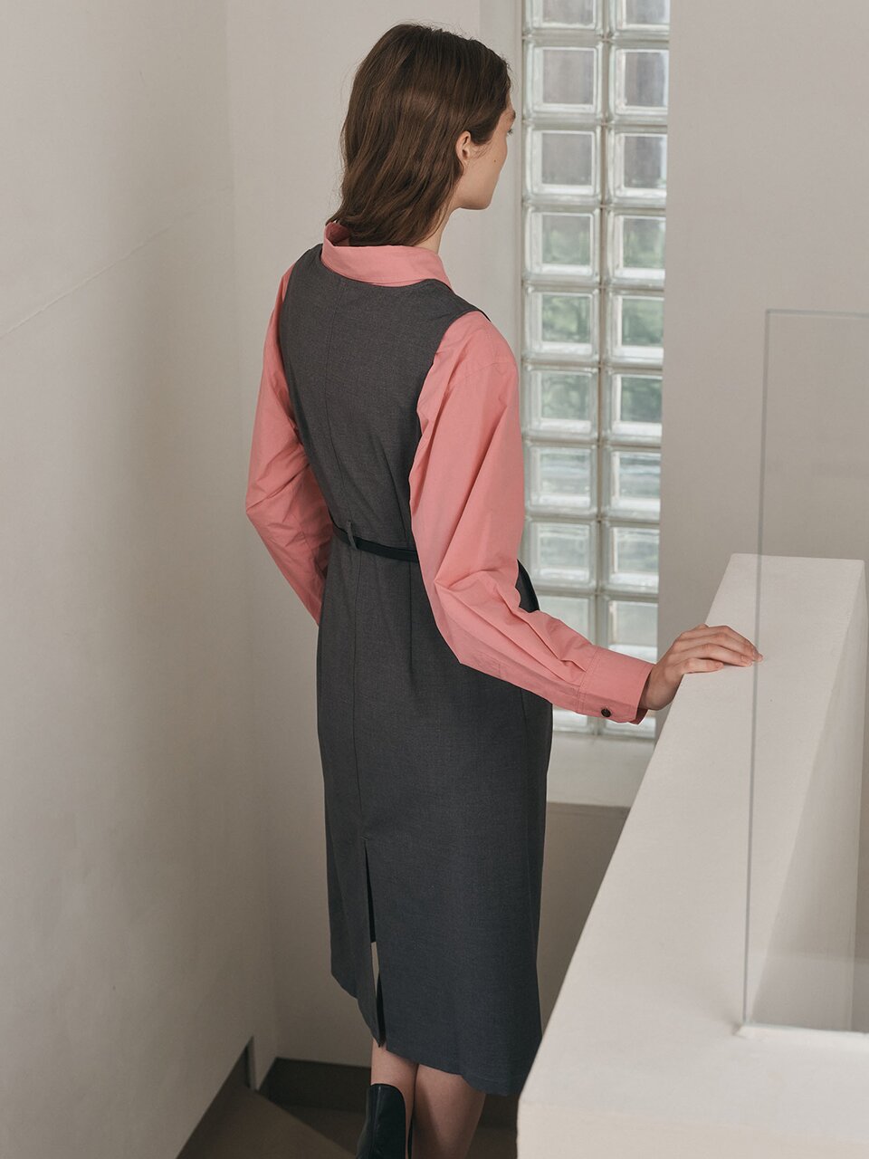 WD_Vest button dress_GRAY
