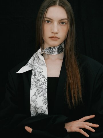 Botanic Garden Long Twilly Scarf - Cream