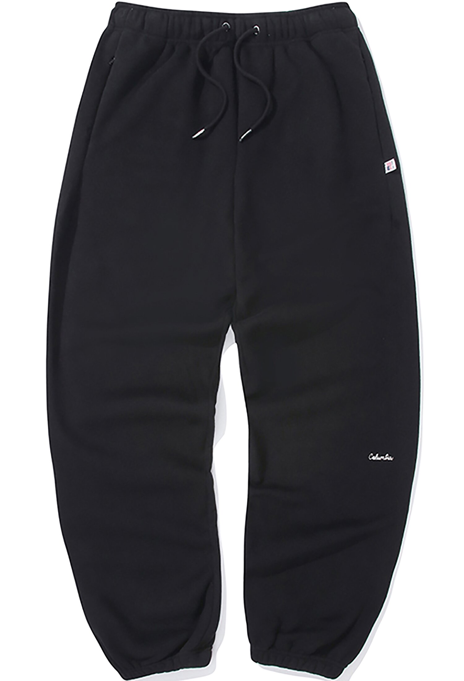CU CLASSIC LOGO LOOSE-FIT FLEECE SWEATPANTS 블랙