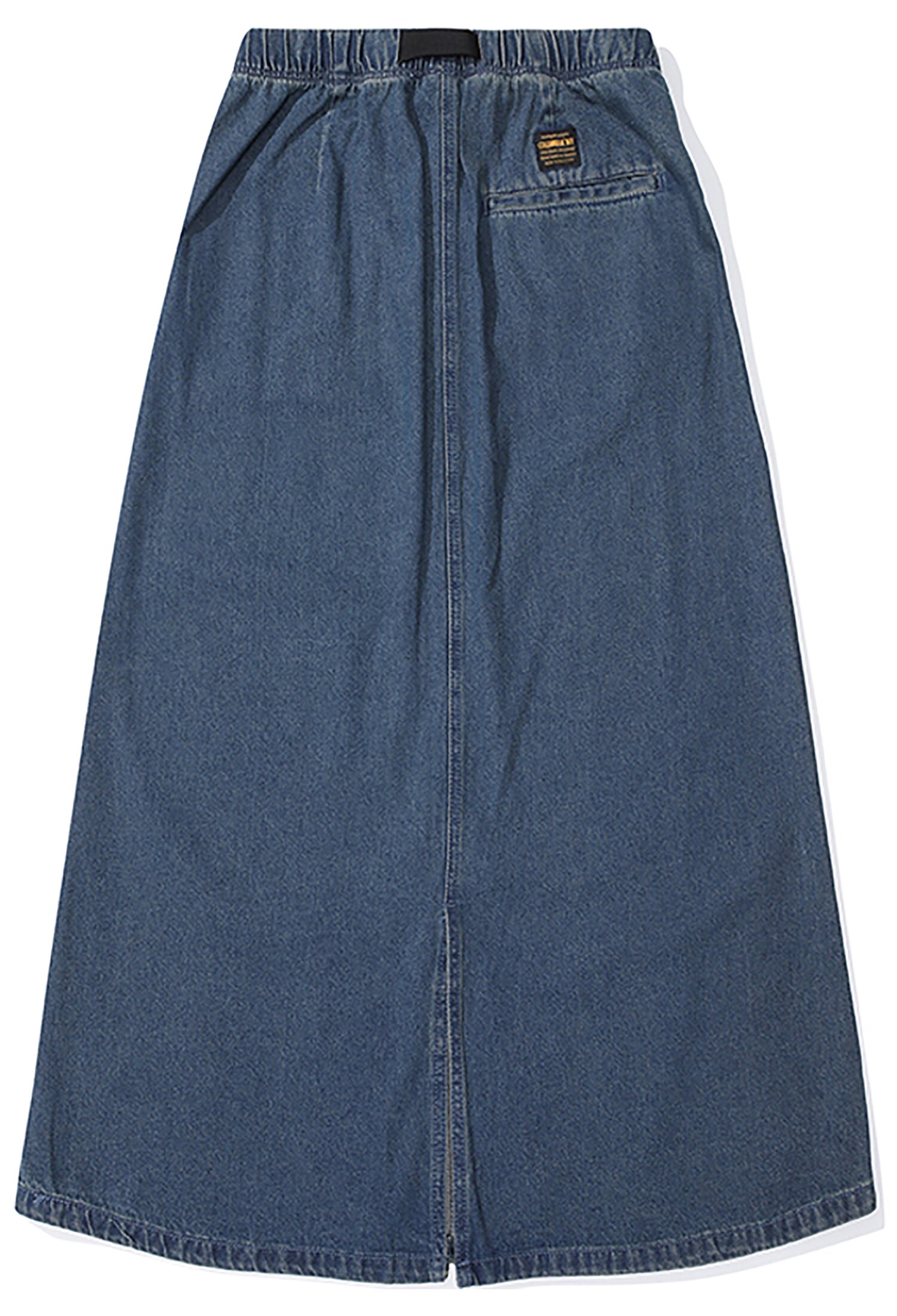 M-LABEL BELTED DENIM LONG SKIRT 미드나잇진