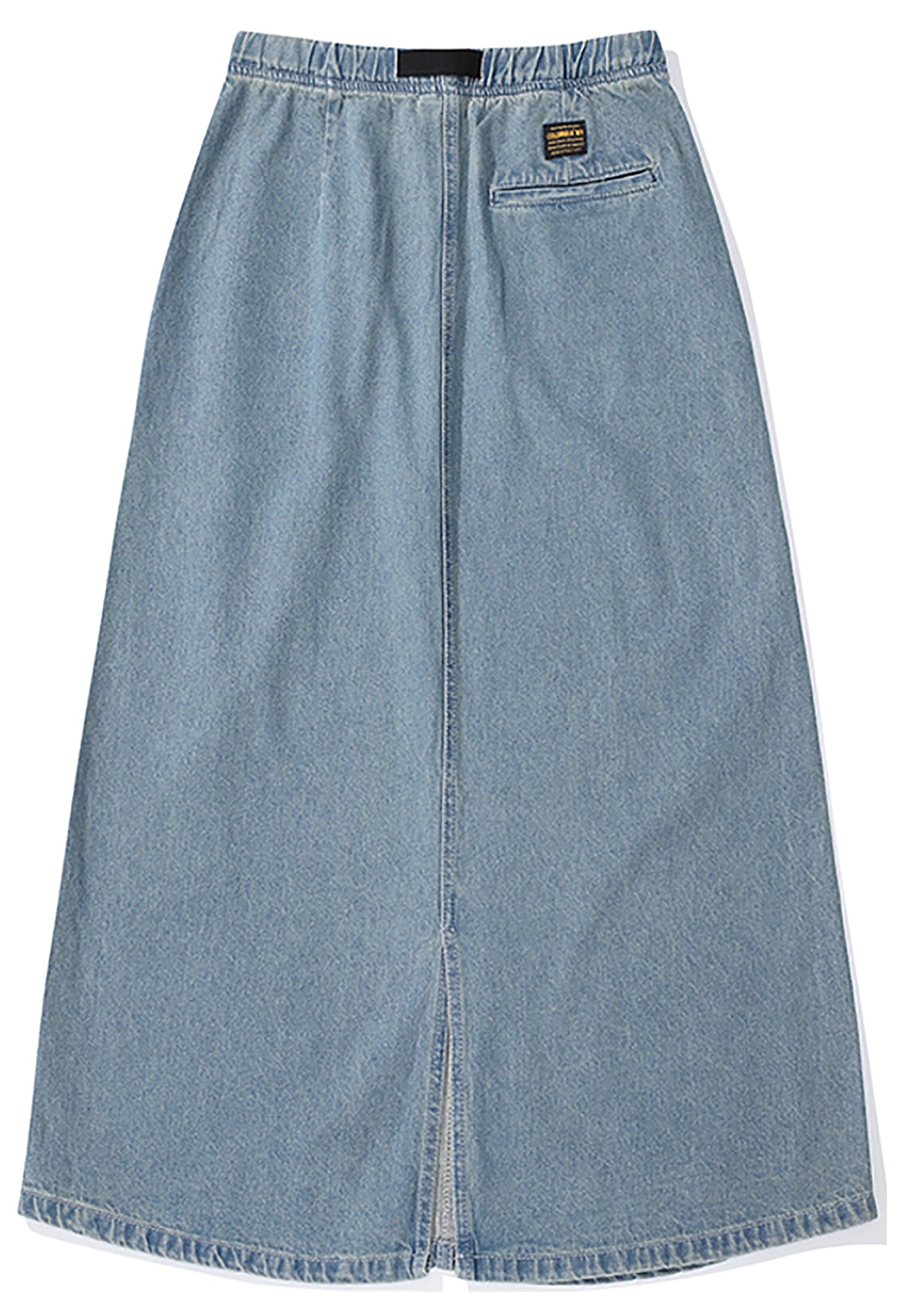M-LABEL BELTED DENIM LONG SKIRT 라이트진