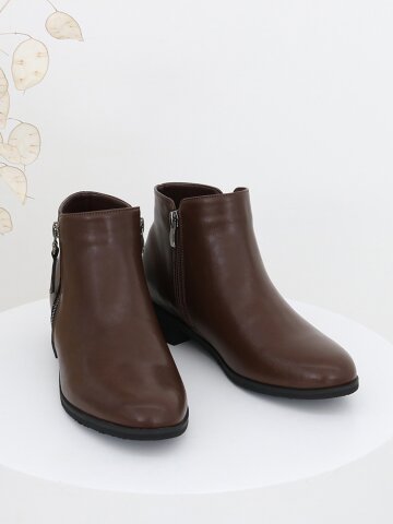 소가죽 지퍼 첼시숏부츠 3.5cm M22W04L