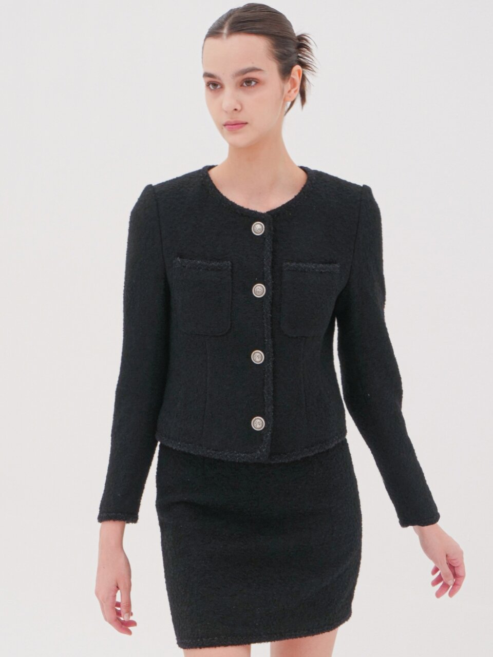 Alpaca Tweed Jacket _Black