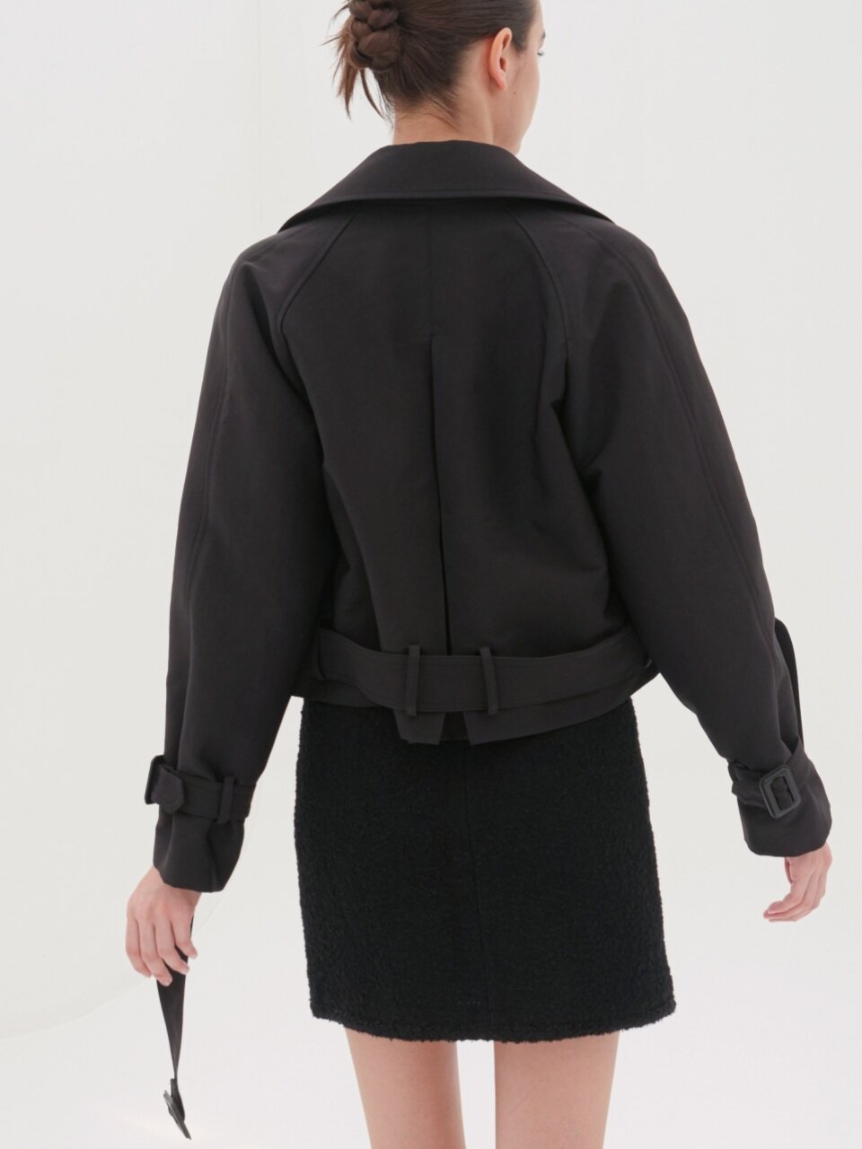 Cropped Trench Coat _Black