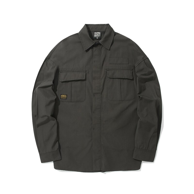 M-LABEL POCKET UNIFORM L/S SHIRTS 슬레이트블랙