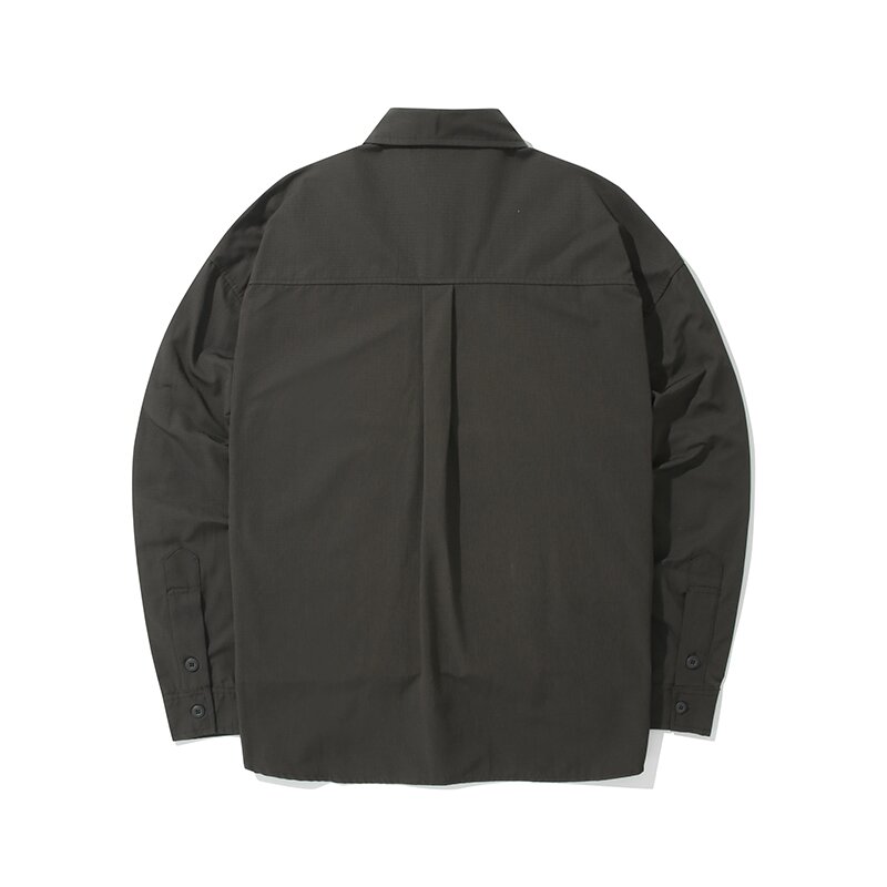M-LABEL POCKET UNIFORM L/S SHIRTS 슬레이트블랙