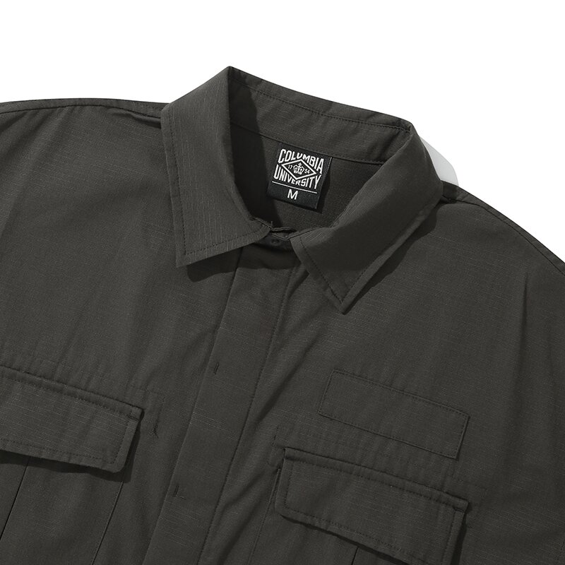 M-LABEL POCKET UNIFORM L/S SHIRTS 슬레이트블랙