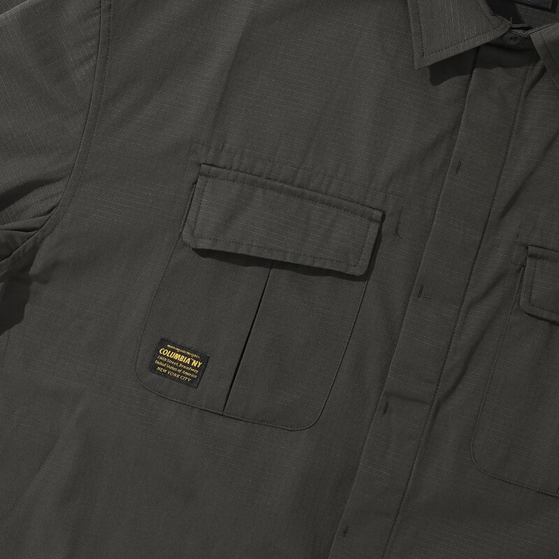 M-LABEL POCKET UNIFORM L/S SHIRTS 슬레이트블랙