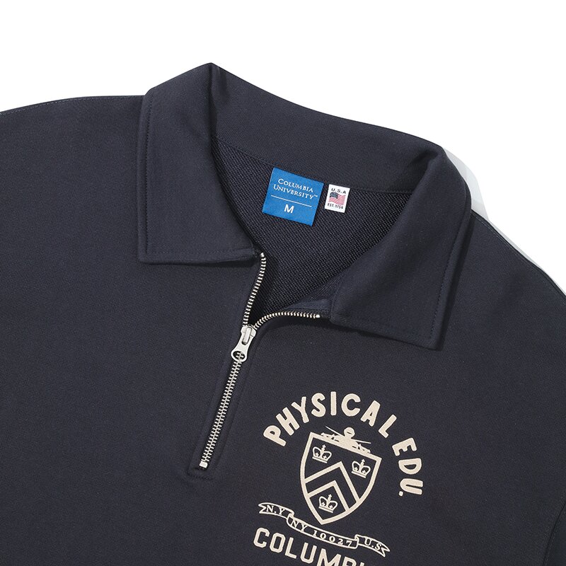 70'S PHYS EDU TERRY HALF ZU SWEATSHIRTS 크라운네이비