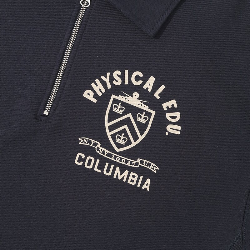 70'S PHYS EDU TERRY HALF ZU SWEATSHIRTS 크라운네이비