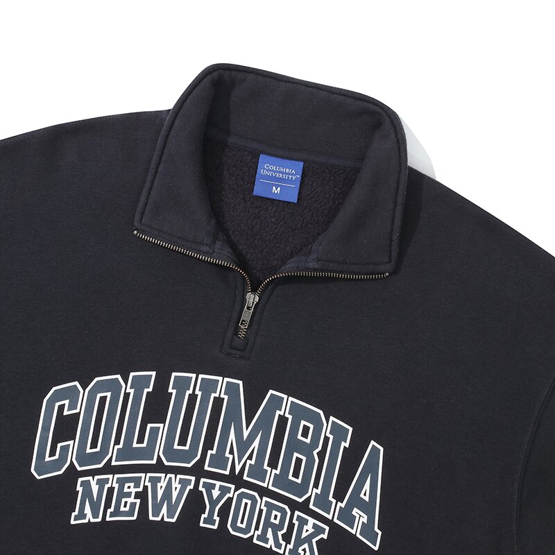 90'S ARCH LOGO FLEECE HALF ZU SWEATSHIRTS 크라운네이비