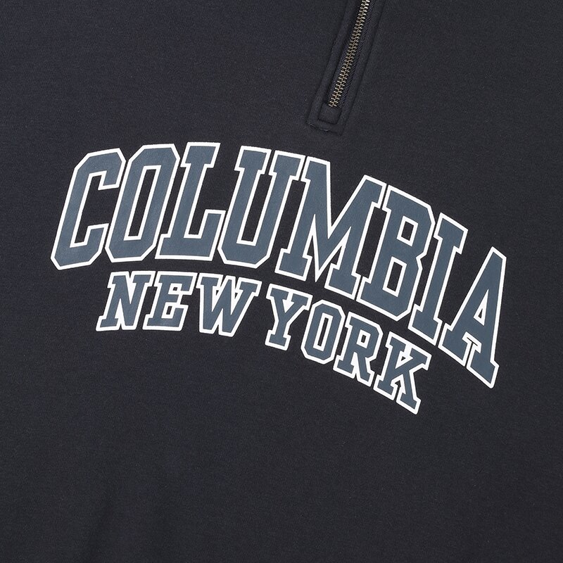90'S ARCH LOGO FLEECE HALF ZU SWEATSHIRTS 크라운네이비
