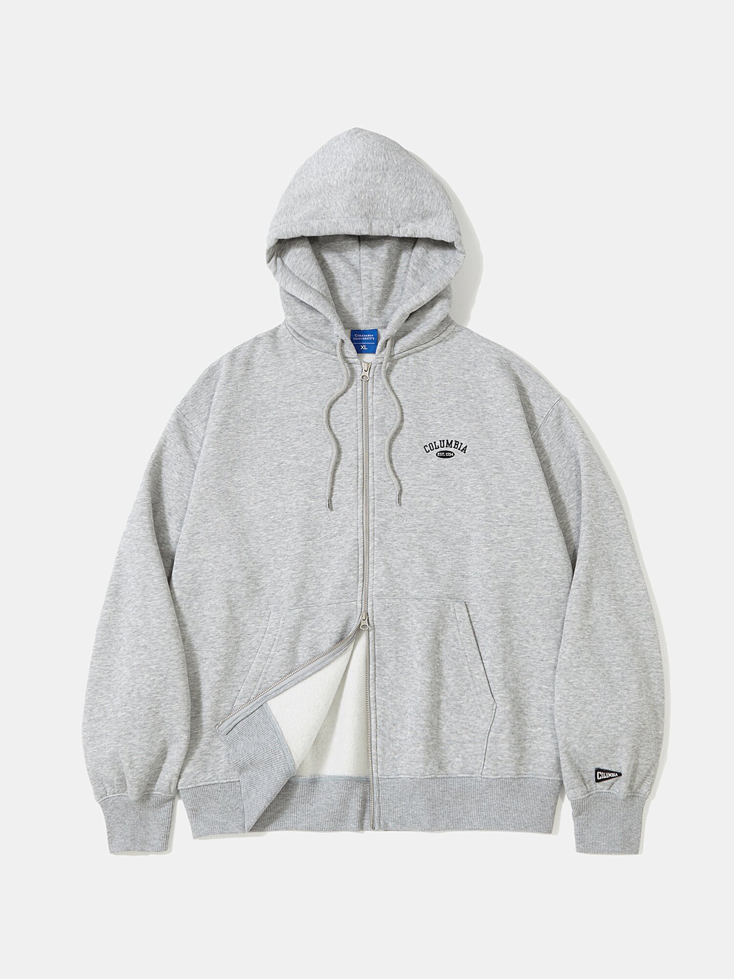 CU ARCH LOGO FLEECE ZIP-UP HOODIE M그레이