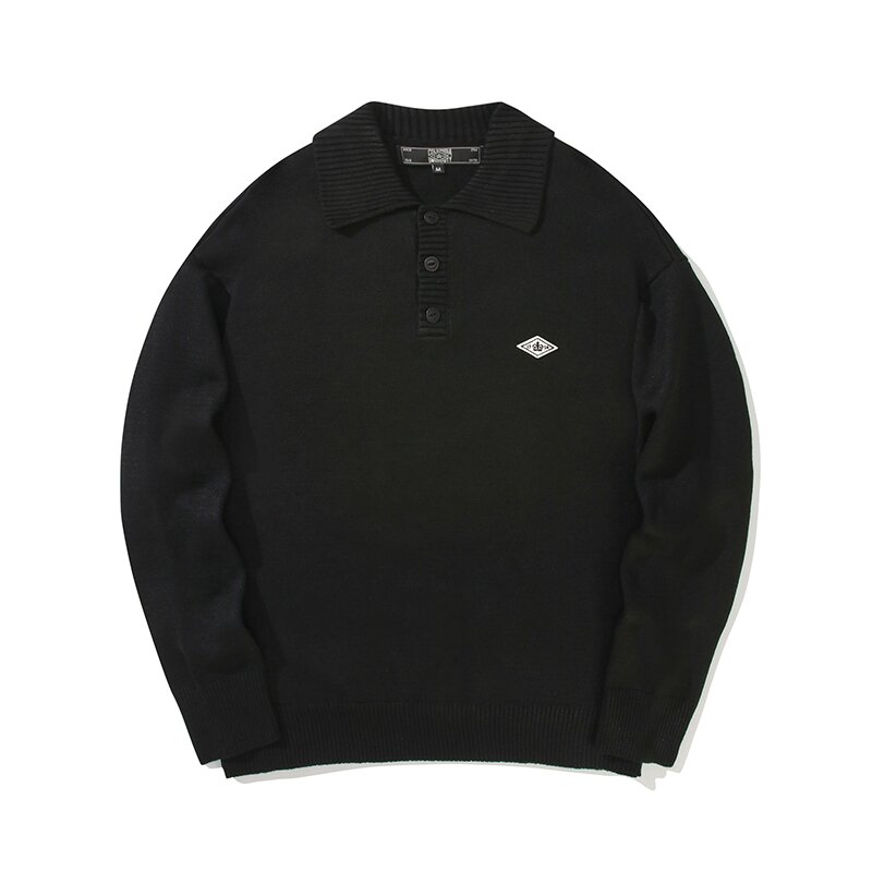 1754 CROWN OVER-FIT HALF SWEATER 블랙