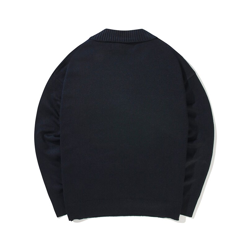 1754 CROWN OVER-FIT HALF SWEATER 크라운네이비