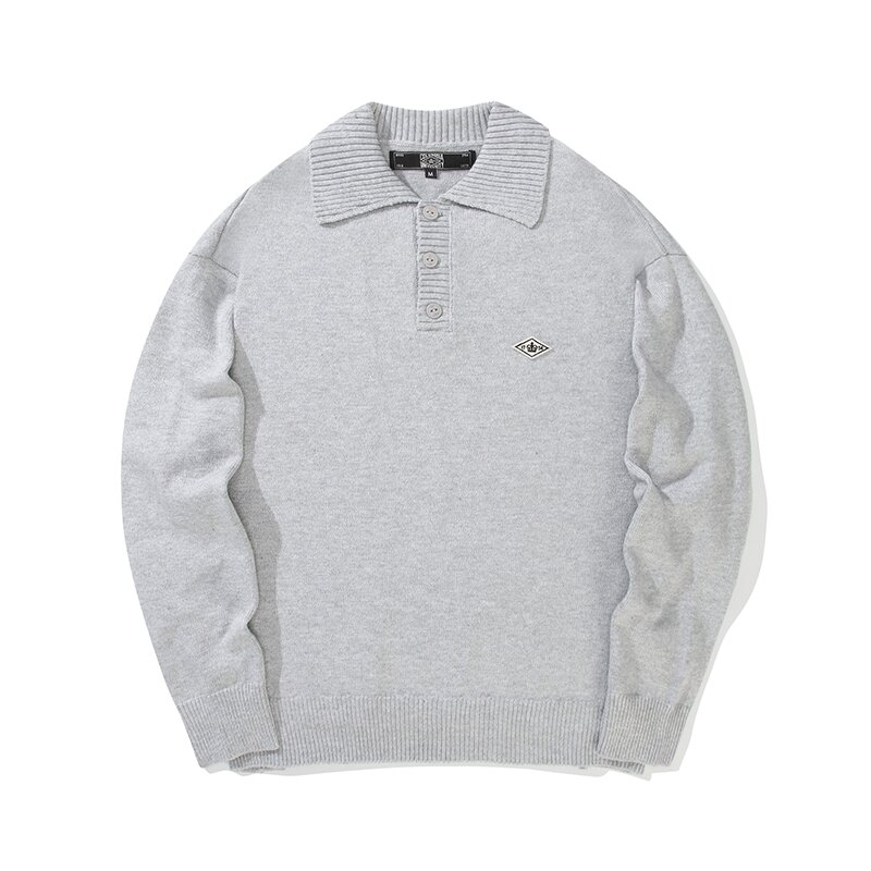 1754 CROWN OVER-FIT HALF SWEATER 라이트M그레이