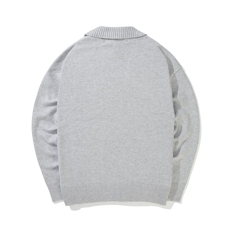 1754 CROWN OVER-FIT HALF SWEATER 라이트M그레이
