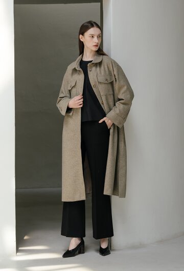 울 블렌드 셔츠 코트