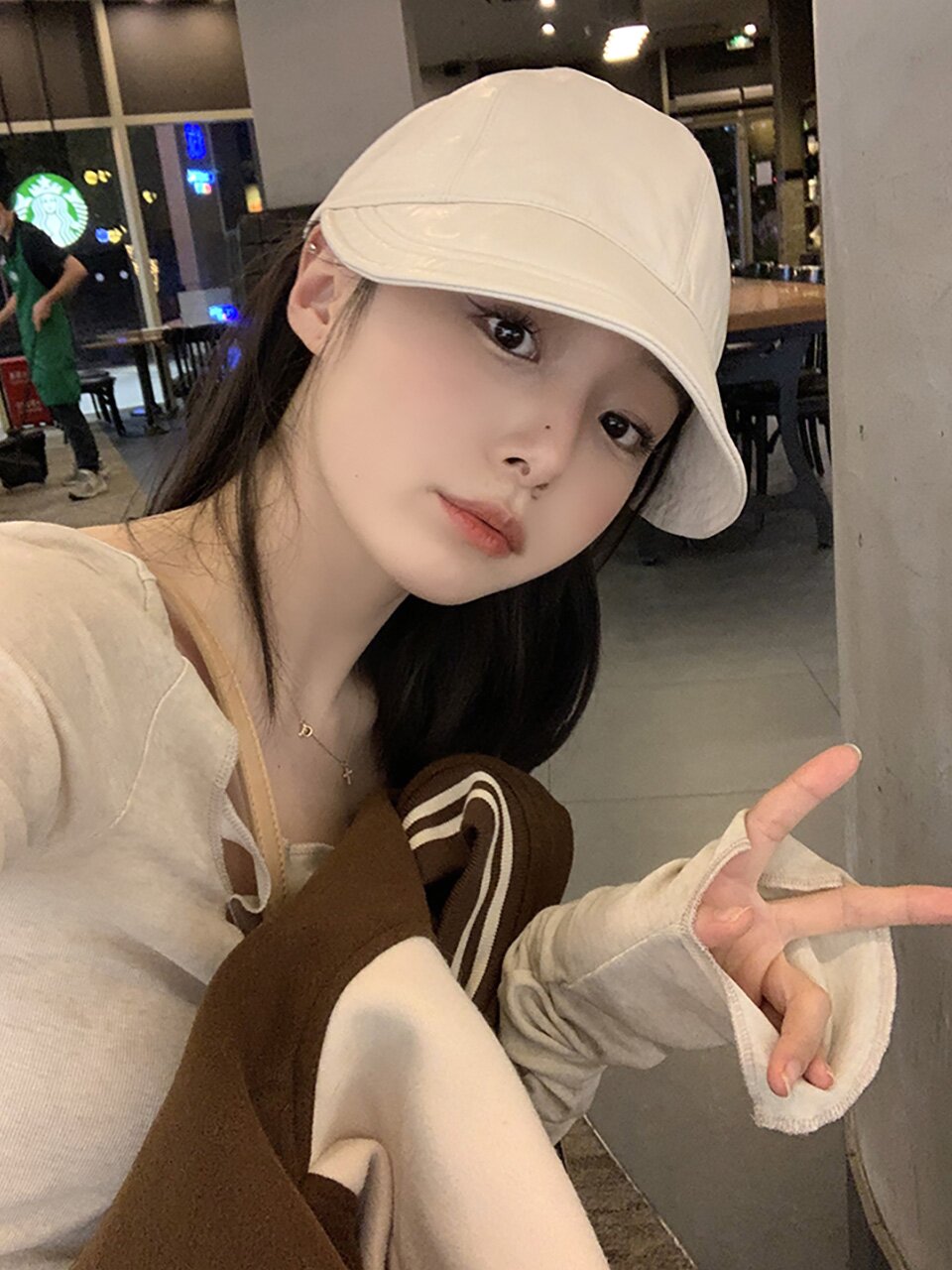 레트로감성 레더 스토퍼 볼캡 C2 아이보리