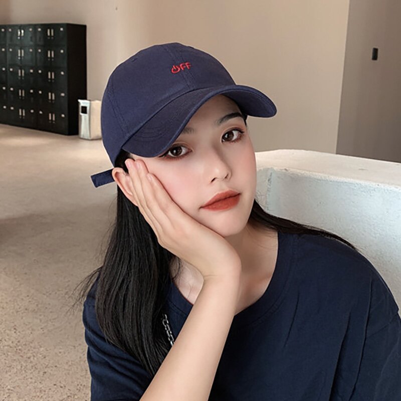 더캡 OFF 코튼 로고 볼캡 C2 네이비