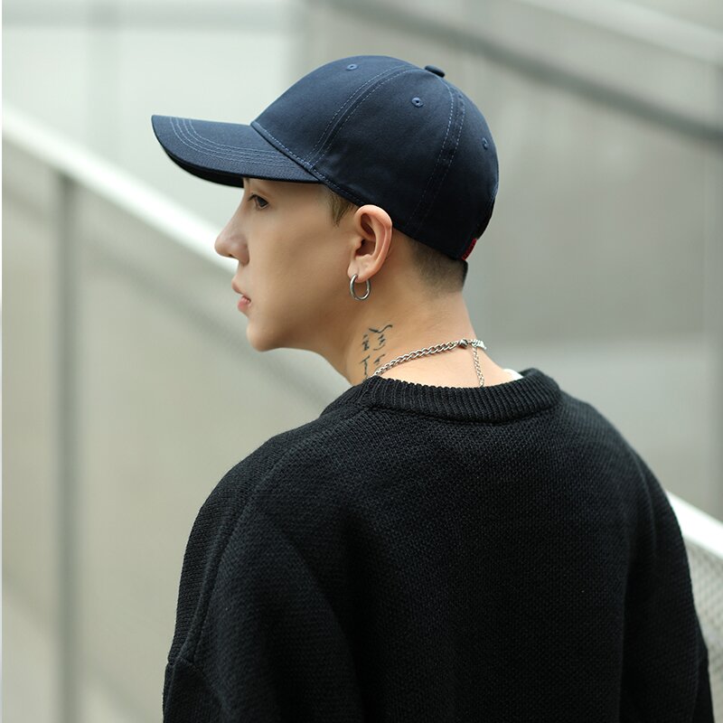 더캡 OFF 코튼 로고 볼캡 C2 네이비